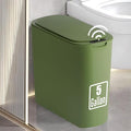 TIPGO 5 Gallon Automatic Bathroom Trash Can with Lid, Green, Touchless | Motion Sensor, Slim Smart Garbage Bin, Plastic Wastebasket, Battery Operated, Manual Button, for Bedroom, Office,RV