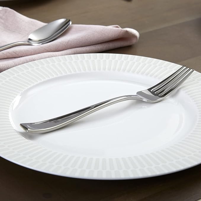 Oneida Moda Dinner Forks Silverware Set for 4, Flatware | mirror finish, dishwasher safe | cutlery set for kitchen and dining, utensil set, heavy duty, kitchen essentials