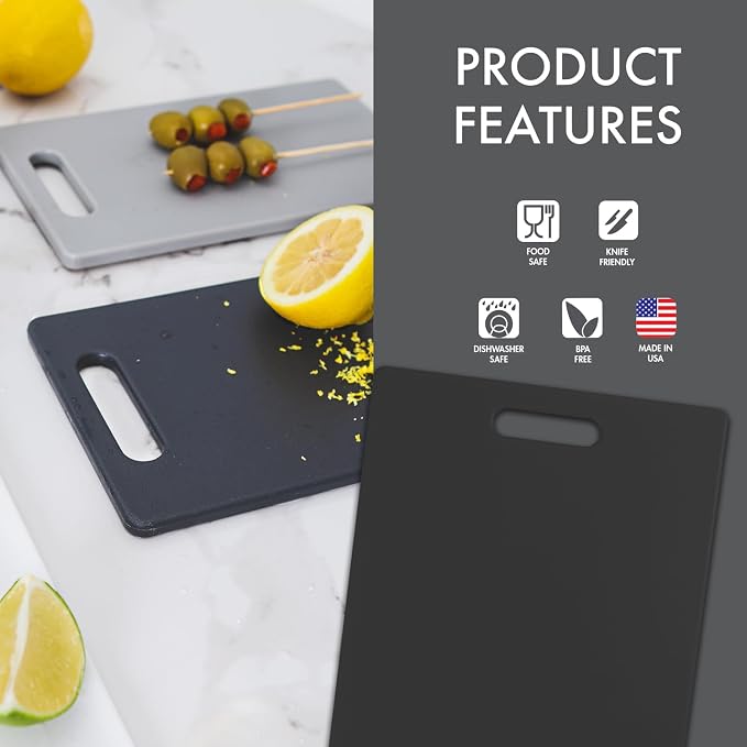 Dexas Original Jelli Cutting Board with Handle, 11 by 14.5 inches, Gray