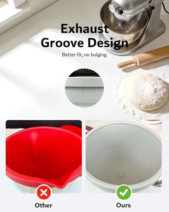 Foldable Silicone Bowl Insert for 5Qt KitchenAid Mixer - Collapsible, Non-Stick Liner Mats for Easy Storage, Baking & Mixing, Heat Resistant & Dishwasher Safe