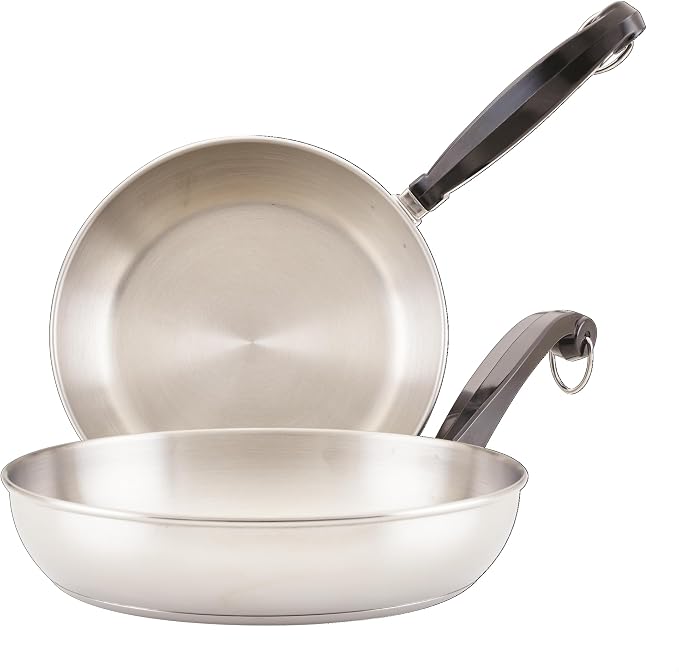 Farberware Stainless Steel Frying Pan Set, 8.25 and 10-Inch Skillets