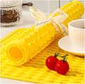 CAKETIME 2 Pack Multicolor Silicone Dish Drying Mat for Kitchen Counter Under Espresso Machine Appliance Sink Protector Pet Food Mat Stone Rack Trays Drain Extra Large 24"*18" Yellow