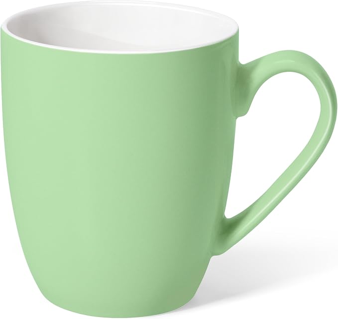 Urbanstrive 16 oz Large Coffee Mugs Set of 4 Ceramic Coffee Mug White Coffee Cups Tea Cups Idea Gift for Women Men House Warming Gifts New Home Office, Mint Green 4 Pack