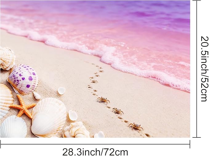 HOMETITUTE Summer Stove Top Covers for Electric Stove 28x20 Inches Pink Beach Coastal Ar Heat Resistant Glass Cooktop Protector Pad Decorative Stovetop Cover for Kitchen Coffee Bar Decor