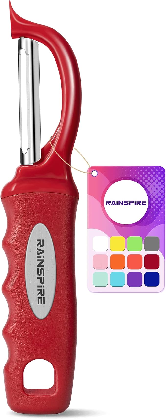 Rainspire Vegetable Peeler Potato Peelers for Kitchen, Sharp Stainless Steel Blades Veggie, Comfortable Handle Fruit Peeler, Carrot Peeler Apple Peeler Dishwasher Safe (1, Red)