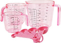 Pink Plastic Measuring cup Measuring spoon Set: 3 Stackable Liquid Measuring Cups 150/300/600ml and 5 Spoons 1.25-15ml, Used to Create Pink Kitchen Themes, Baking, Cooking