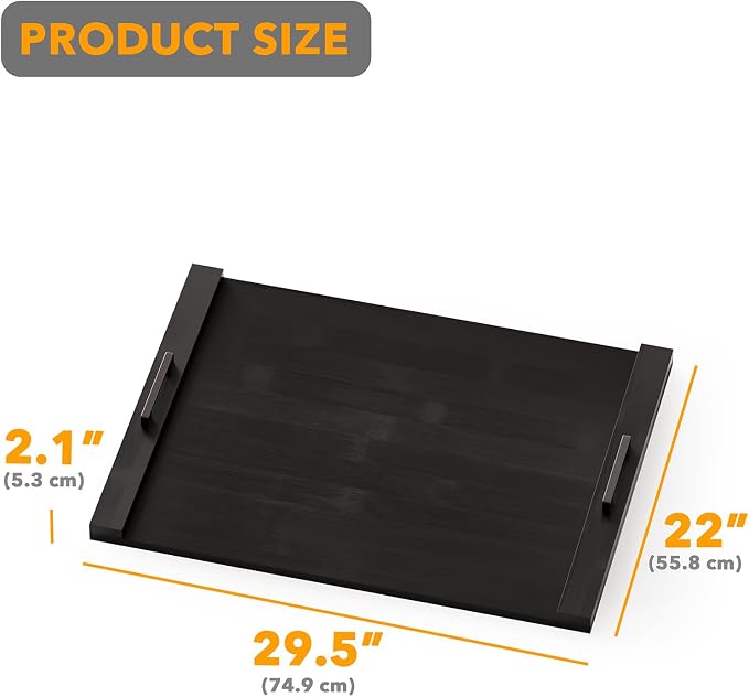 SpaceAid Noodle Board Stove Kitchen Cover with Handles, Top Covers for Gas Burners and Electric Stove, Oven Decor Accessories Wood Tray for Countertop, Black Bamboo