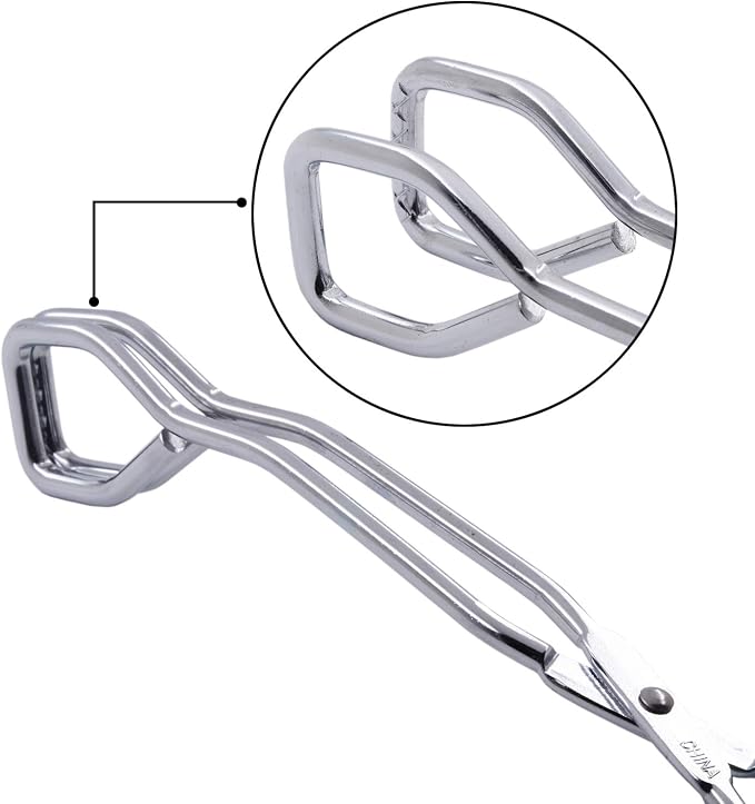 HINMAY Scissor Style Tongs 10 Inches and 11 Inches Set, Set of 2 | Stainless Steel Grilling Tongs Hotdog Tongs