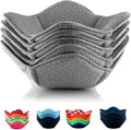 Bowl Cozy, Gray Set of 5 Microwave-Safe Hot Bowl Holders to Keep Your Hands Cool and Your Food Warm, Polyester & Sponge Heat Resistant Dish Pads for Soup, Rice and Pasta Bowls (Gray)