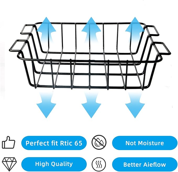 Cooler Basket for RTIC 65,Inside Dry-Goods Basket Compatible with Igloo Trailmate 50/52 Qt and Overland 50/72 Qt,Stainless Steel Wire Cooler Rack