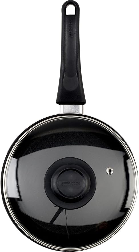 GoodCook Everyday Nonstick Sauce Pan w/Lid, 2 Quart, Black