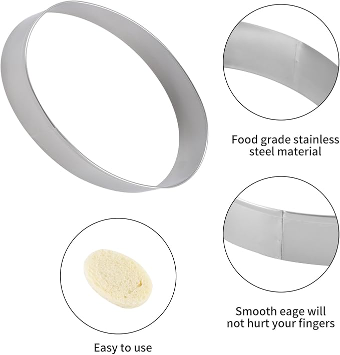 Oval Cookie Cutter Set Large - 5 Inch, 4 Inch, 3 Inch, 2 Inch - Geometric Cookie Cutters Shapes Molds - Stainless Steel Homemade Oval Biscuit Treats Cutter…