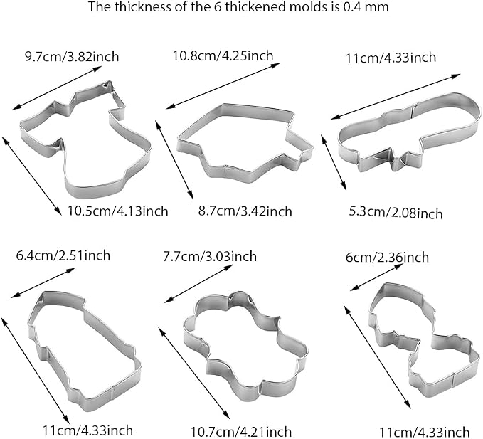 MrCookie Large Graduation Cookie Cutters,4in,6pc,Thickened Stainless Steel.