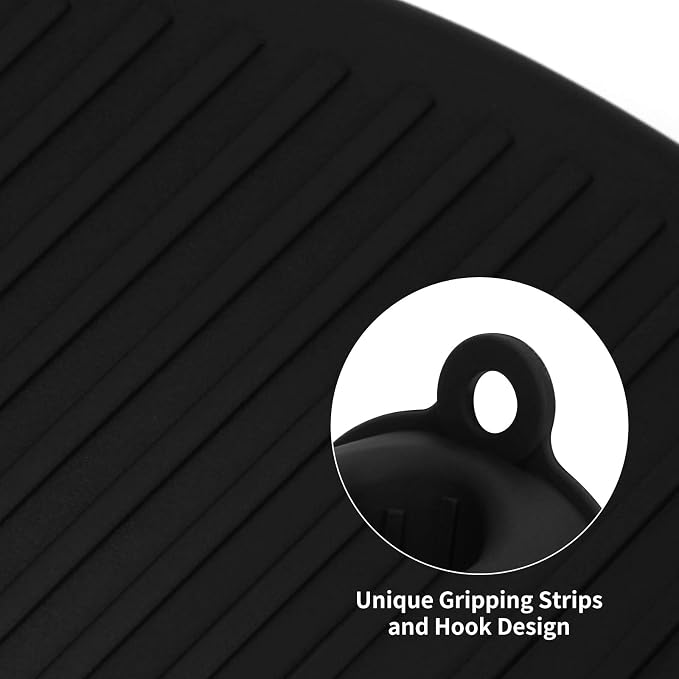 Vaincre 4PCS Heat Resistant Silicone Oven Mitts & Potholders, All Black | Food Grade Silicone, Non-Slip Grip, Waterproof, Mini Size, Flexible, Dishwasher Safe, For Cooking Baking Grilling BBQ