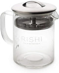Rishi Tea Simple Brew Teapot for Loose Tea, Borosilicate Glass, 400ml | Borosilicate Glass Teapot, Built-In Strainer, Everyday Teaware, Easy to Clean, Sustainable, For Loose Leaf Tea