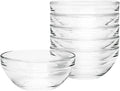 8.5 oz Clear Glass Bowl, Small Prep Bowls for Prepping Ingredients, Dishwasher and Microwave Safe, Stackable, Set of 6