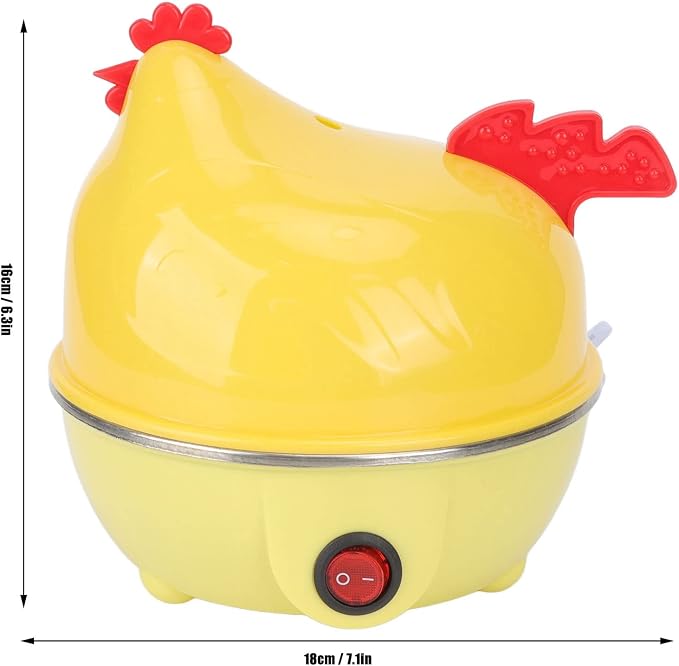 Egg Cooker, Electric Egg Cooker Multifunction Chicken Shape Rapid Egg Boiler 7 Egg Capacity Automatic Shut Off Mini Breakfast Machine(US 110V)