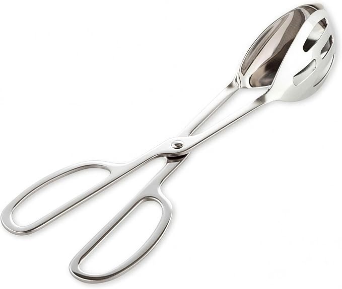 KEBE Serving Tongs for Cooking Buffet Party Catering, Thickening Food Serving Cake Bread Kitchen Salad Tongs, Stainless Steel
