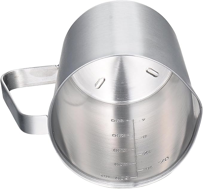 SUS304 Stainless Steel Measuring Cup Pitcher, 16oz/2Cup/500mL Metal Measuring Cup with Precision Engraved Markings for Kitchen Baking, Frothing, Liquid, Coffee, Milk