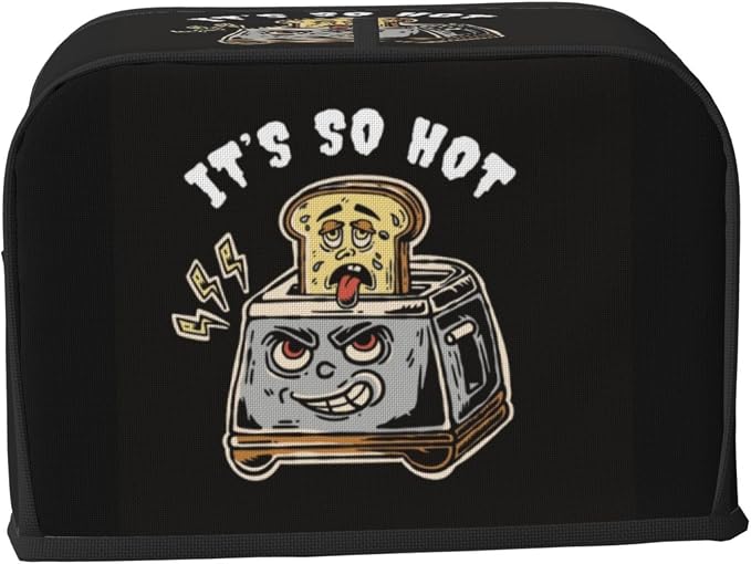 Toaster Cover 2 Slice with Cartoon Toast Pattern Dustproof Bread Maker Cover Fingerprint Bakeware Protection Wide Slot Toaster Bag Reusable Kitchen Small Appliance Cover