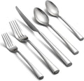 Alata Bailey 40-Piece Forged Stainless Steel Flatware Set Cutlery Set, Service for 8, Matte Satin Finish, Dishwasher Safe