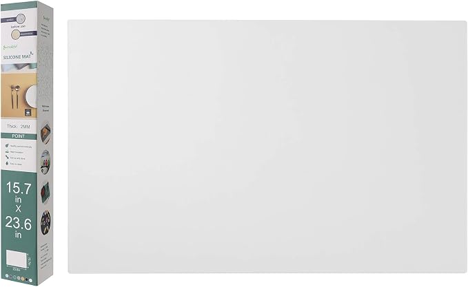 emolife Silicone Mats for Kitchen Counter, Silicone Mat, 23.6 by 15.7 Inch | Countertop Protector, Thick(2MM) Silicone Heat Resistant Mat for Kitchen Appliance, Air Fryer Site on