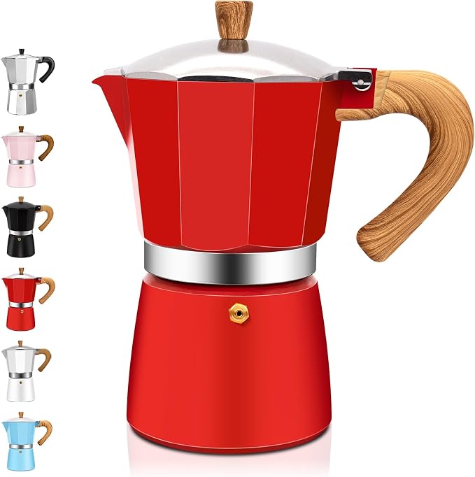 9 Cup Aluminum Espresso Stovetop Moka Pot Express Coffee Maker Percolator Italian Classic Mocha Coffee Machine for Italian and Cuban Cafe Brewing for Home & Camping 450ml 15oz