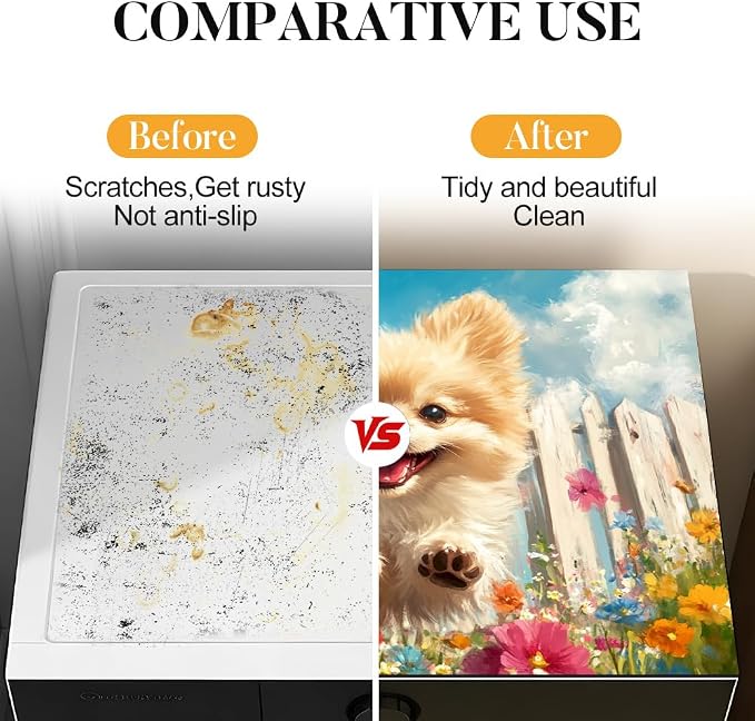 Stove top covers for electric stove 28.3 x 20.5 Inch Cute Dog Garden Scene Stove Top Covers