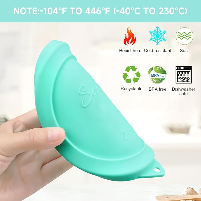 SOPHICO Round Silicone Lids Replacement for Pyrex/Anchor Hocking Glass 6Pk | Food Grade Silicone, Leakproof、Airtight Lids, Dishwasher Microwave Safe