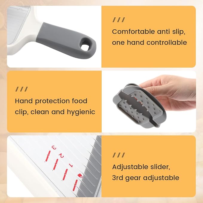 Multi Handheld Mandoline Slicer with Adjustable Stainless Steel Blade - Vegetable Grater Cucumber Slicer - Cheese Grater