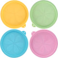 2 Cup Silicone Replacement Lids Compatible with Pyrex 7200-PC Glass Bowls, 4 Pack BPA Free & Leakproof Round Food Storage Covers, Safe for Dishwasher Refrigerator Microwave Use 4 Colors