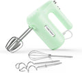 Lord Eagle 5-Speed Small Hand Mixer Electric, 300W Compact Portable, Green | Handheld Kitchen Mixer Egg Beater with 5 Attachments & Storage Bag, Cake Supplies for Bread Dough Baking, Lightweight