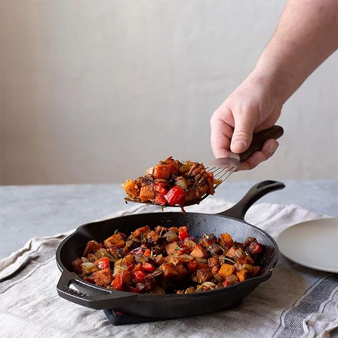Lodge Chef Collection 10" Pre-Seasoned Cast Iron Skillet - Kitchen Essential for Frying & Searing