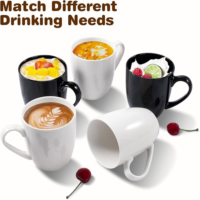Urbanstrive 16 oz Large Coffee Mugs Set of 6 Ceramic Coffee Mug White Coffee Cups Tea Cups Idea Gift for Women Men House Warming Gifts New Home Office, White 6 Pack