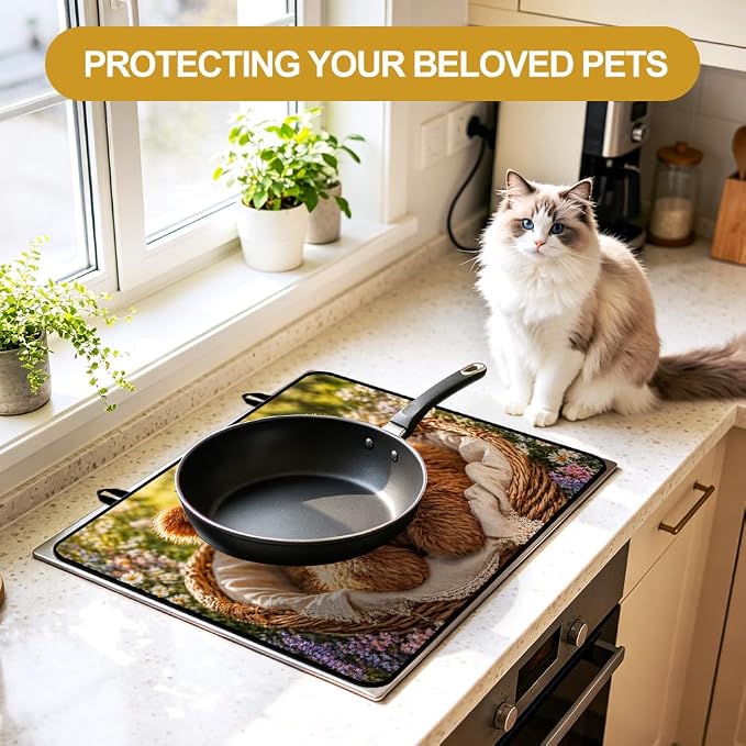 Highland Cow Stove Top Cover for Electric Gas Glass Top Stove | Highland cow kitchen decor; non-slip stovetop cover for electric, gas, glass top stove, noodle board, farmhouse counter mat