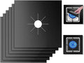 10 Pack Stove Burner Covers Double Thickness Reusable Non-Stick Heat-Resistant Gas Range Protectors for Kitchen and Easy to Clean（Black）FLSEPAMB