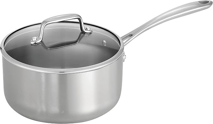Tramontina Boston Tri-Ply Clad Stainless Steel 3-Quart Sauce Pan with Lid | Induction-Ready, Dishwasher-Safe, NSF-Certified