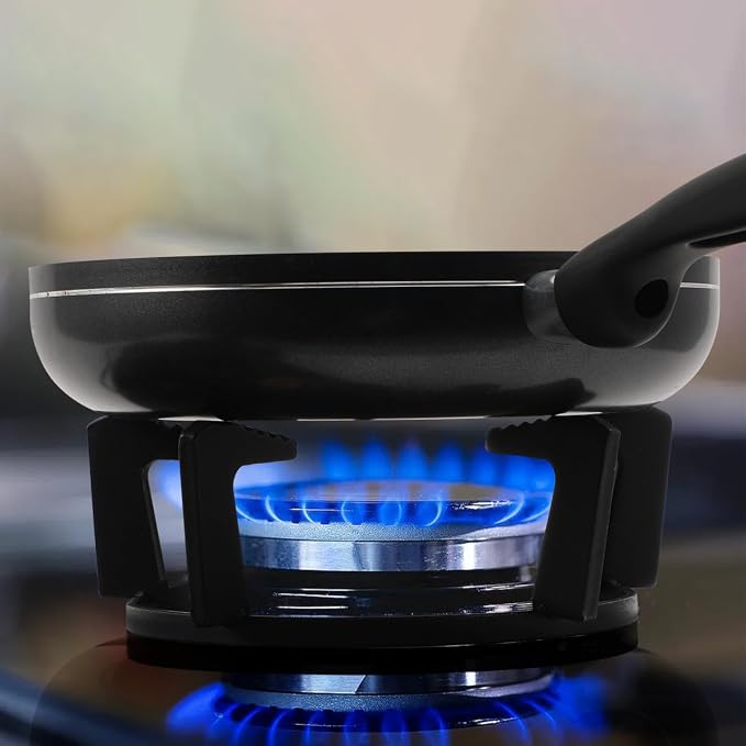 OSALADI Wok Stand Wok Cast Iron Gas Stove Rack with Five Foot Non-slip and time saving for Home Kitchen Gas Stove Cooktop Accessories (Black)