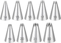 Stainless Steel Star Piping Tips Set, 9 Piece French Star Tube Frosting Nozzle Kit Open Stars Piping Tips Set Pastry Decorating Tip For Cupcakes Cookies Cakes (Small Size)