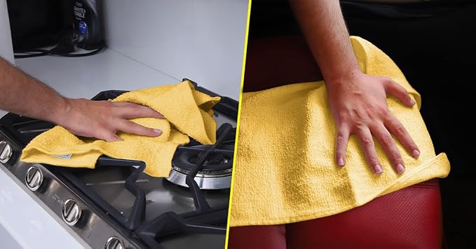 Avalon Towels Bar Towels (Pack of 120) Size 14x17 Inches – 100% Cotton, Absorbent and Reusable Cleaning Rags, Multipurpose Cleaning Towels, Terry Cloth Rags, Durable Shop Rags (Yellow)