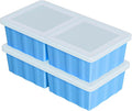 Silicone Freezer Tray for Soup Ice Cubes: 2-Cup Super Cubes Freezer Tray with Lid for Meal Prep - Silicone Food Storage Containers