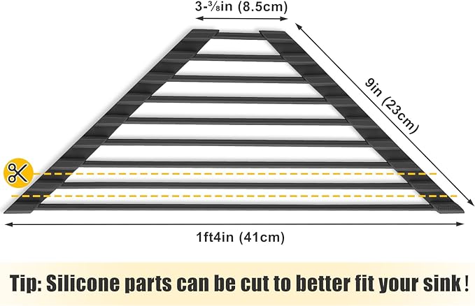 Tomorotec Triangle Roll Up Dish Drying Rack with Silicone Coating, Black | 304 Stainless Steel with BPA-Free Silicone, Triangle Design Maximizes Sink Corner Space, Fits Compact Kitchens And RVs