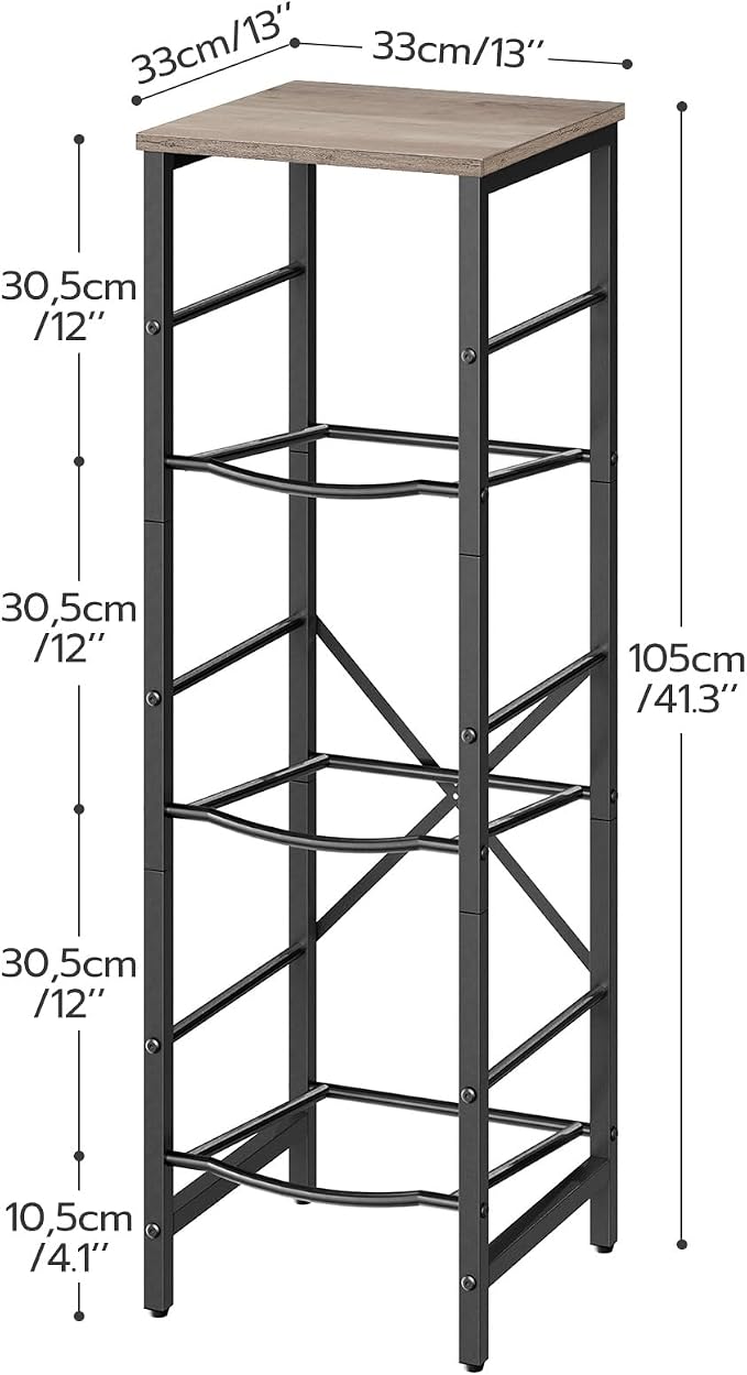 HOOBRO Water Jug Rack, Water Bottle Holder, 5 Gallon Water Jug Rack, 3-Tier Water Cooler Storage Rack, Water Dispenser Stand, for Kitchen, Living Room, Office, Greige and Black BG01ST01