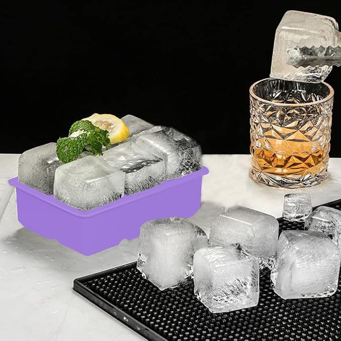 2 Pack Ice Cube Tray, 2" Sphere Ice Ball Mold with Lid & Large Square Maker | Perfect for Whiskey, Cocktails, Bourbon, and Homemade Drinks, Creating Slow-Melting Ice That Keeps Beverages Chilled Longer