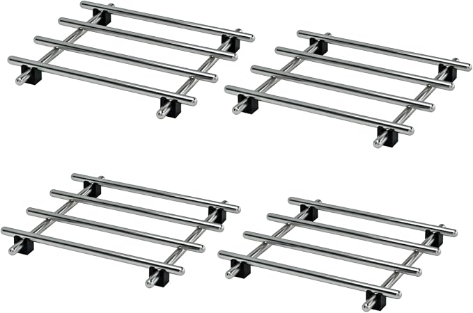4Pcs Stainless Steel Trivet for Hot Dishes, Lightweight Metal Trivets for Hot Pots and Pans, Metal Cooling Rack, Mini Heat Resistant Mats for Countertop Cooling, Cooking Baking Pans Holder, 7"x7"
