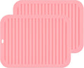 Silicone Trivets for Hot Dishes, Pots and Pans, Silicone Hot Pads for Kitchen, Heat Resistant Mat for Quartz Counter Table, Multi-Purpose Trivet Mat Pot Holders Set 2 Pink