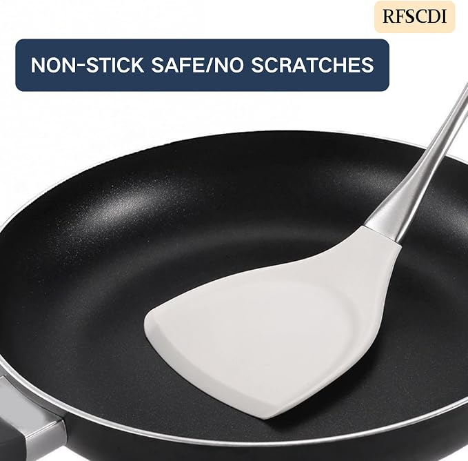 White Silicone Cooking Utensils Set-Non-Toxic, Heat Resistant, BPA Free Kitchen Utensils Set with Spatula, Spoon, Whisk & Tongs-Non-Stick& Dishwasher Safe for Nonstick Cookware