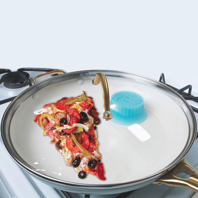Silicone Skillet Steamer + Bakers Mat | Turn any 10" Pan or Bigger into a Stovetop Steam for Cooking | Perfect for Pizza, Vegetables, and Eggs | BPA Free Kitchen Gadgets