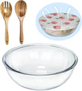 6.5Quart Large Glass Bowl with Lid for Sourdough Bread Making, 12.3 Inch Clear Glass Salad Cooking Bowls for Kitchen Salad Bread Storage, For Prepping, Marinating & Brining Kimch