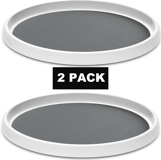 Set of 2, 12 Inch Non-Skid Lazy Susan Organizer, Pantry Lazy Susan Turntable for Cabinet, Kitchen Cabinet Organizer, Pantry Organization and Storage -Size- 12"x1.5" | Pantry Lazy Susan Turntable for Cabinet, Kitchen Cabinet Organizer, Pantry Organizati...